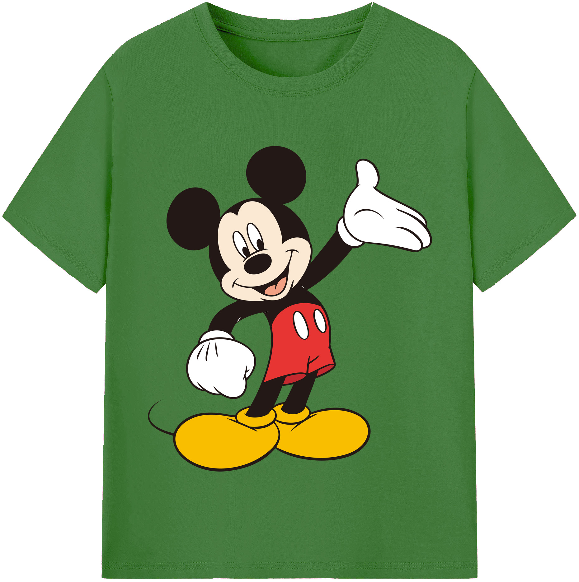 （画像用） ミッキーマウス Mickey Mouse レディースカジュアルプリントTシャツ（綿100％）
